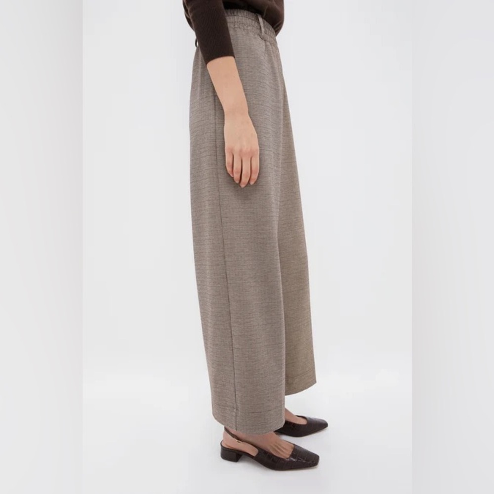 Brown Plaid Cropped Flare Carlton Pants - Picture 4 of 4